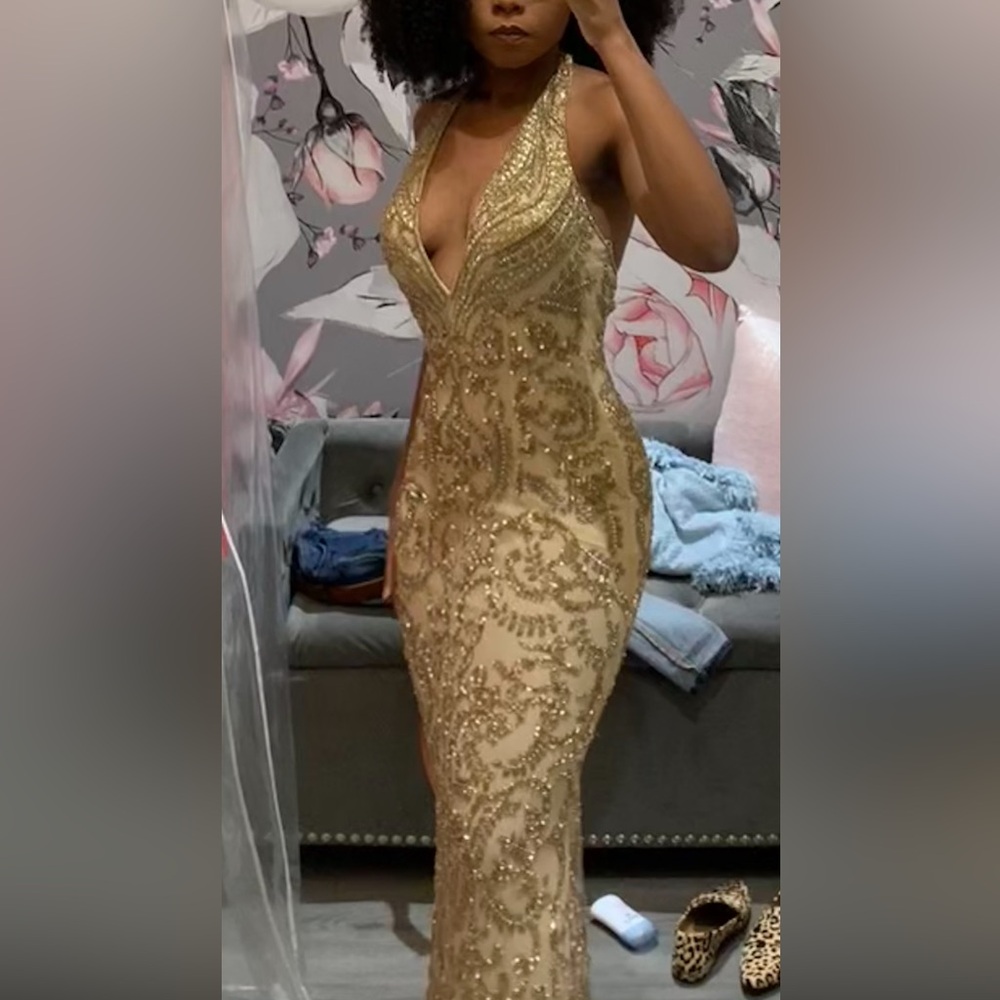 Gold Halter Gown